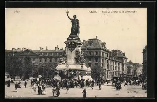 AK Paris, Place et Statue de la République