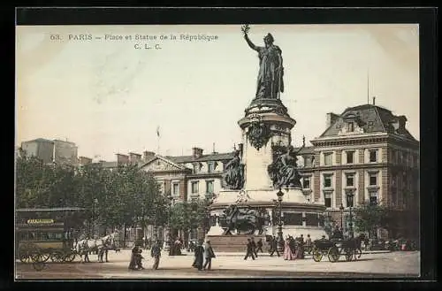 AK Paris, Place et Statue de la République