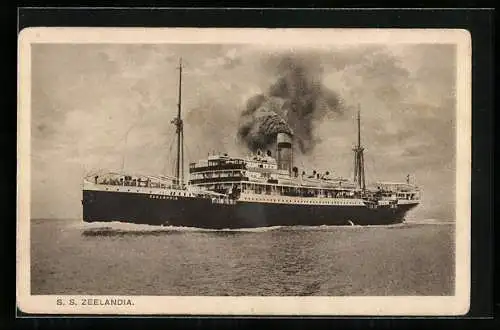 AK Passagierschiff SS Zeelandia, Königlich Holländischer Lloyd, Fahrt auf hoher See