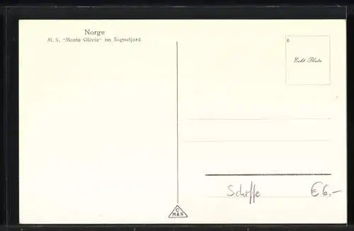 AK Passagierschiff MS Monte Olivia im Sognefjord, Norge