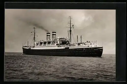 AK Passagierschiff New York unter Dampf auf dem Meer, Hamburg-Amerika Linie