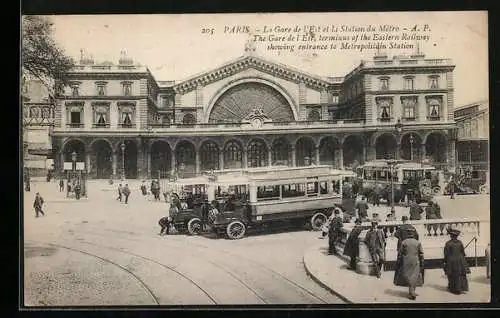 AK Paris, La Gare de l`Est et la Station du Metro