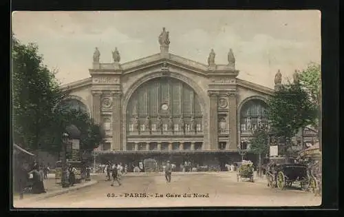 AK Paris, La Gare du Nord, Bahnhof