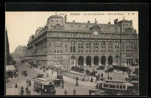 AK Paris, La Gare St-Lazare, Cour de Rome