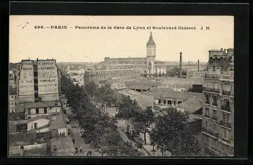 AK Paris, Panorama de la Gare de Lyon et Boulevard Diderot