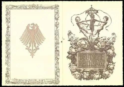 Telegramm Deutsche Reichspost, 1936, Mit kunstvollen Zeichnungen und Blumenmotiven verziertes Telegramm