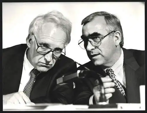 Fotografie Sepp Spiegl, Bonn, CSU-Vorsitzender Theo Waigel und bayrischer Ministerpräsident Edmund Stoiber