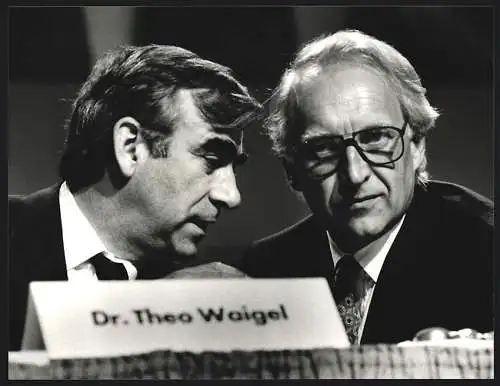 Fotografie Sepp Spiegl, Bonn, CSU-Vorsitzender Theo Waigel und Edmund Stoiber