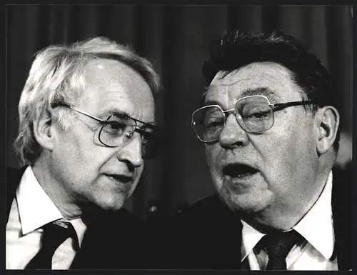 Fotografie WEREK, München, Franz Josef Strauss und Edmund Stoiber im Dezember 1987