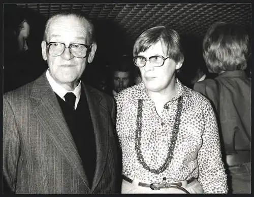 Fotografie WEREK, München, SPD-Fraktoinsvorsitzender Herbert Wehner mit Tochter Greta, 1980