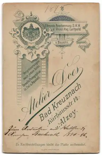 Fotografie Ph. Does, Bad Kreuznach, Kurhausstrasse 14, Walther und Ännchen Bucksrath im Sonntagsstaat, 1895