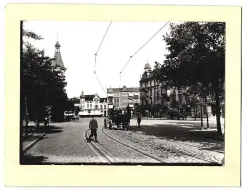 Fotografie J. Hamann, Hamburg, Ansicht Eppendorf, Blick nach der Eppendorfer Landstrasse, Pferdekarren