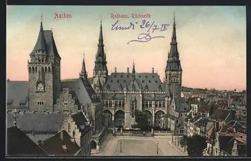 AK Aachen, Rathaus, Rückseite