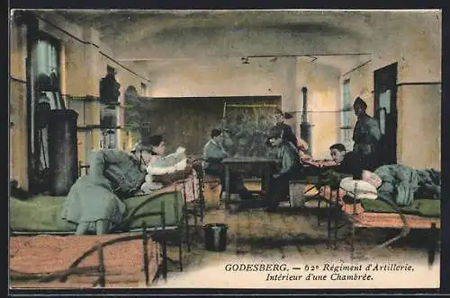 AK Godesberg, 62te. Regiment d`Artillerie, Interieur d`une Chambree