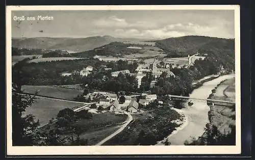 AK Merten / Sieg, Restaurant Mertener Hof, Luftaufnahme