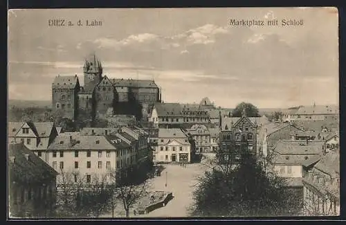 AK Diez, Marktplatz mit Schloss