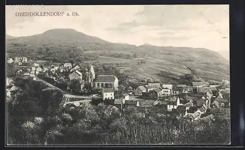 AK Oberdollendorf a. Rh., Teilansicht mit Kirche und Strassenpartie