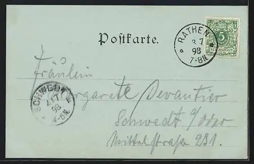 Mondschein-AK Rathen, Uferpartie mit Dampfer