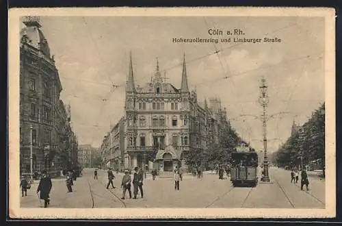 AK Köln-Neustadt, Hohenzollern-Ring und Limburger Strasse, Strassenbahn