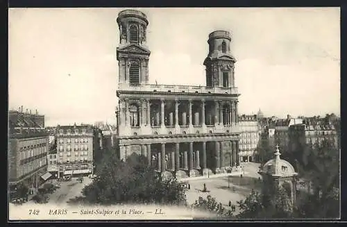 AK Paris, Saint-Sulpice et la Place