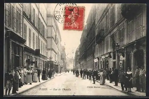 AK Paris, Rue de Grenelle, Strassenpartie