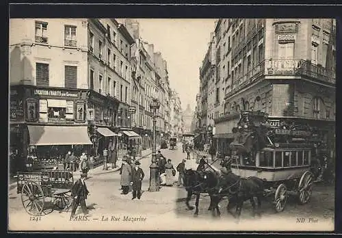 AK Paris, La Rue Mazarine, Strassenpartie