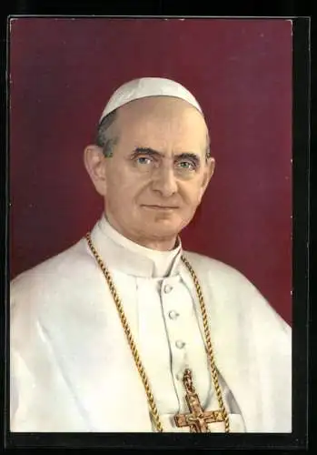 AK Portrait von Papst Paul VI. mit Pileolus