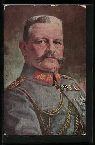 Künstler-AK Generalfeldmarschall Paul von Hindenburg