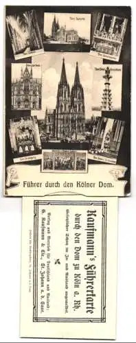 Leporello-AK Köln a. Rh., Domansichten mit Kaufmann`s Führerkarte