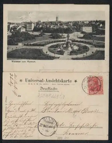 Klapp-AK Weimar / Thüringen, Stadtpanorama, Bahnhof, Museum, Goethe-Schiller-Archiv, Liszthaus