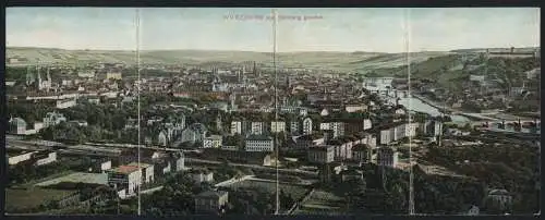 Klapp-AK Würzburg, Panorama vom Steinberg aus