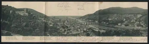 Klapp-AK Heidelberg / Neckar, Panoramablick von der Terrasse