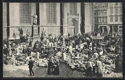 AK Hannover, Marktplatz mit Luther-Denkmal