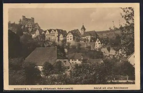 AK Berneck b. Altensteig, Schloss mit alter Schildmauer