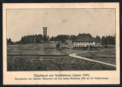 AK Onstmettingen, Aussichtsturm u. Nägelhaus, Baustein