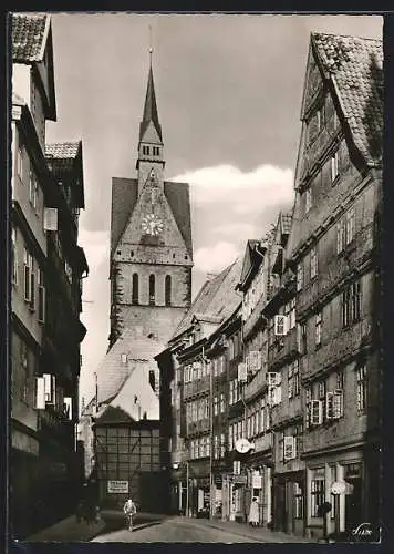 AK Hannover, Kramerstrasse mit Marktkirche