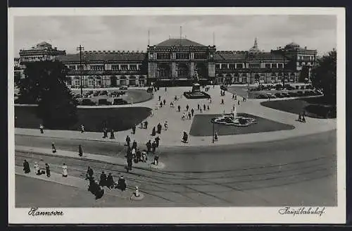 AK Hannover, Blick zum Hauptbahnhof