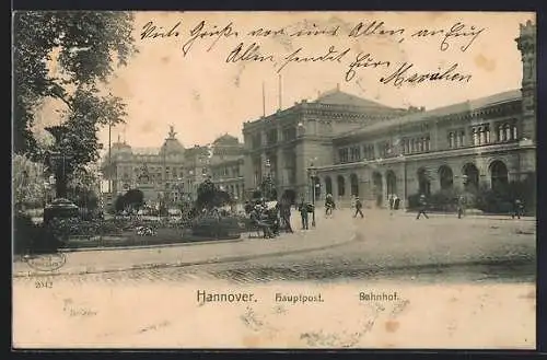AK Hannover, Bahnhof und Hauptpost