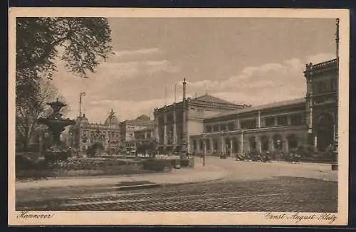 AK Hannover, Bahnhof und Ernst August-Platz