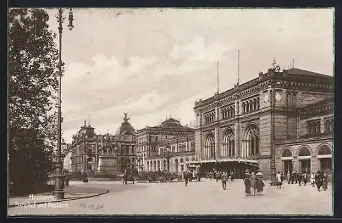 AK Hannover, Bahnhof und Postamt