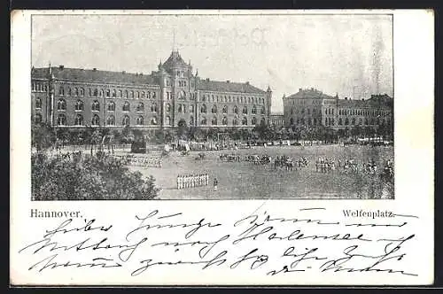 AK Hannover, Kaserne am Welfenplatz mit Soldaten