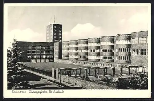 AK Hannover-Südstadt, Pädagogische Hochschule aus der Vogelschau, Bauhaus