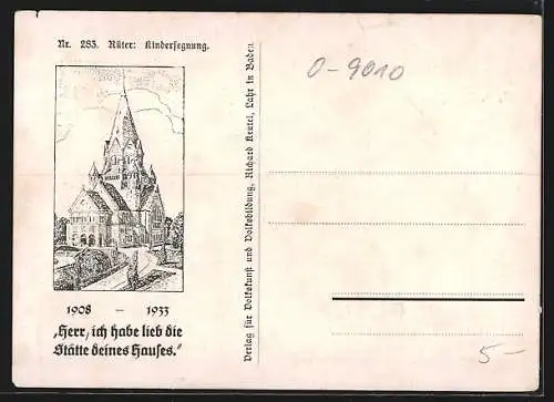 Künstler-AK Chemnitz, 25 jährige Kirchweih der Lutherkirche 1933