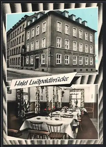 AK Würzburg, Hotel Luitpoldhöhe, Inh. K. Schirmann, Speisezimmer