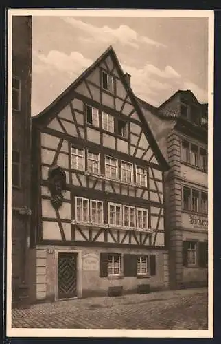 AK Würzburg, Fachwerkhaus, Strasse Innerer Graben 49