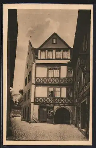 AK Würzburg, Fachwerkhaus Domerpfarrgasse 8