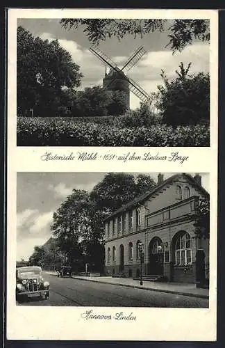 AK Hannover-Linden, Historische Mühle auf dem Lindener Berge