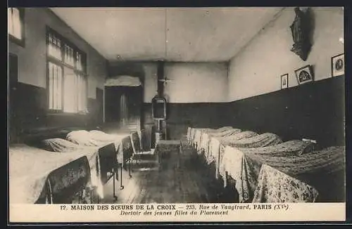 AK Paris, Maison des Soeurs de la Croix, Rue de Vaugirard, Dortoir des jeunes filles