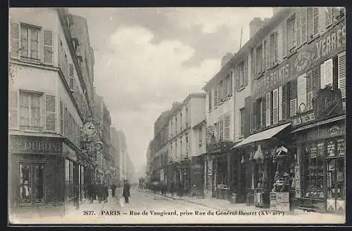 AK Paris, Rue de Vaugirard, prise Rue du Général Beuret