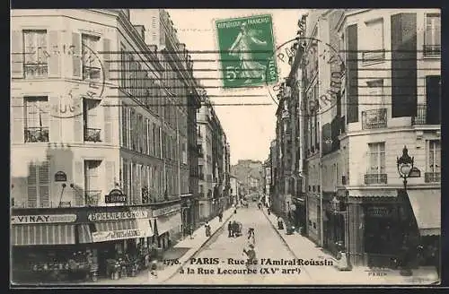 AK Paris, Rue de l`Amiral Roussin à la Rue Lecourbe